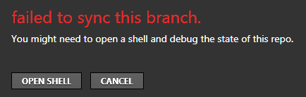 Failed to sync this branch