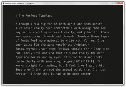 Inconsolata In FocusWriter