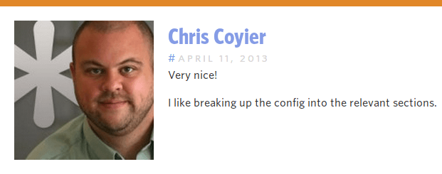 A very nice comment from Chris Coyier